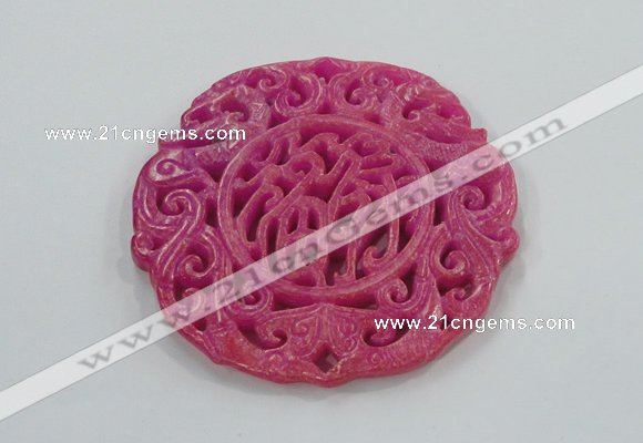 NGP1608 66*66mm Carved dyed natural hetian jade pendants wholesale