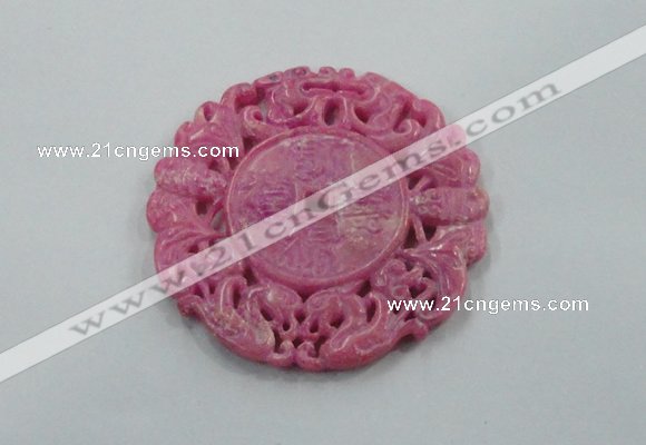 NGP1609 65*65mm Carved dyed natural hetian jade pendants wholesale