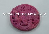 NGP1615 67*68mm Carved dyed natural hetian jade pendants wholesale