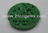 NGP1619 66*67mm Carved dyed natural hetian jade pendants wholesale