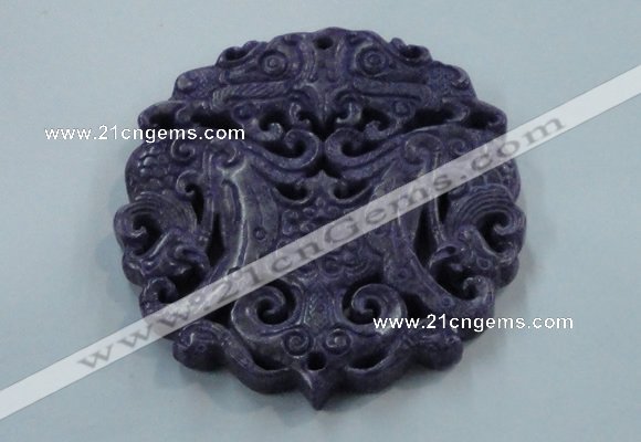 NGP1625 66*67mm Carved dyed natural hetian jade pendants wholesale