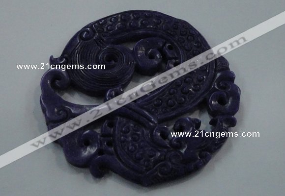 NGP1628 67*70mm Carved dyed natural hetian jade pendants wholesale