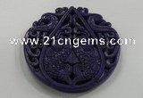 NGP1631 65*65mm Carved dyed natural hetian jade pendants wholesale