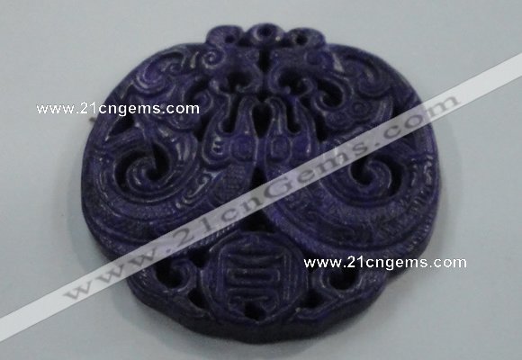 NGP1633 68*68mm Carved dyed natural hetian jade pendants wholesale