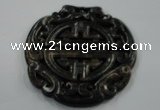 NGP1640 65*67mm Carved dyed natural hetian jade pendants wholesale