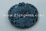 NGP1644 66*67mm Carved dyed natural hetian jade pendants wholesale