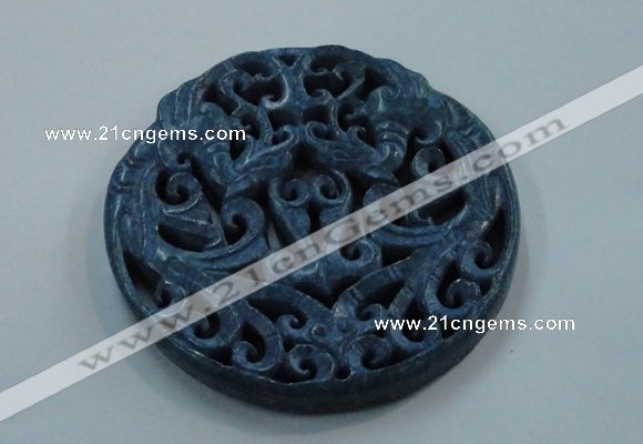 NGP1645 65*65mm Carved dyed natural hetian jade pendants wholesale