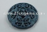 NGP1647 65*65mm Carved dyed natural hetian jade pendants wholesale