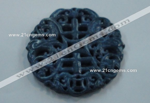 NGP1648 66*67mm Carved dyed natural hetian jade pendants wholesale