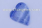 NGP165 2pcs 36*40mm heart dyed blue lace agate gemstone pendants