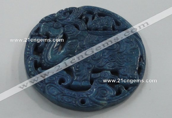 NGP1650 67*67mm Carved dyed natural hetian jade pendants wholesale