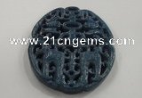 NGP1651 67*68mm Carved dyed natural hetian jade pendants wholesale