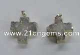 NGP1680 25*26mm - 27*28mm cross druzy agate pendants wholesale