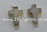 NGP1684 30*45mm - 32*50mm cross druzy agate pendants wholesale