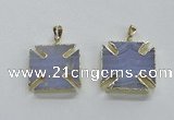 NGP1688 24*24mm - 26*26mm blue lace agate gemstone pendants