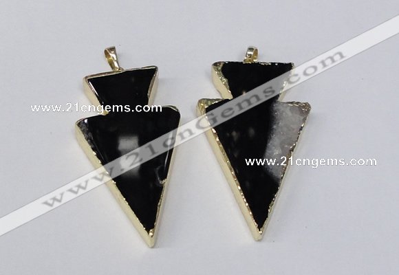 NGP1694 28*50mm - 30*55mm arrowhead agate gemstone pendants