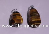 NGP1698 15*30mm - 18*35mm faceted nuggets yellow tiger eye pendants