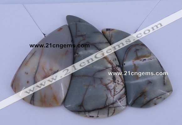 NGP17 Picasso jasper gemstone pendants set jewelry wholesale