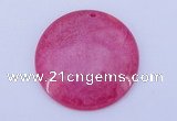 NGP170 2pcs 45mm flat round dyed white jade gemstone pendants