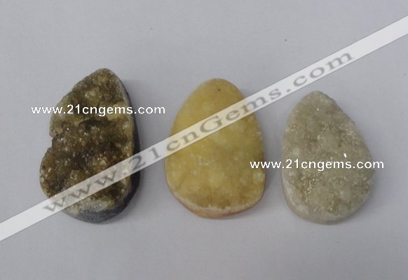 NGP1700 25*35mm - 28*40mm freeform druzy agate gemstone pendants