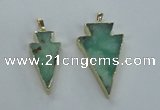 NGP1704 18*38mm - 27*47mm arrowhead australia chrysoprase pendants