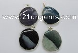 NGP1705 35*45mm - 45*50mm freeform agate gemstone pendants