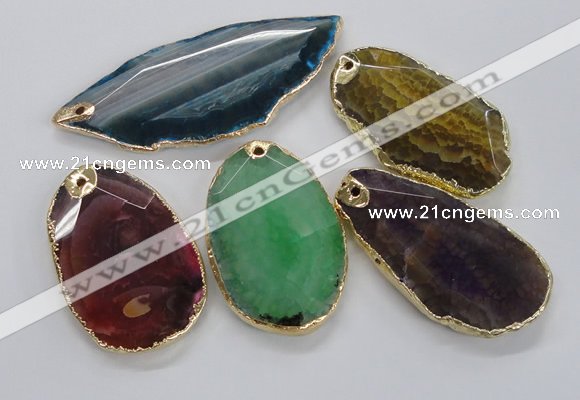 NGP1706 35*55mm - 40*65mm freeform agate gemstone pendants