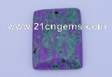 NGP171 2pcs 34*44mm rectangle lapis & malachite gemstone pendants