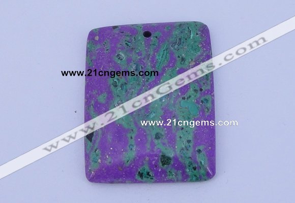 NGP171 2pcs 34*44mm rectangle lapis & malachite gemstone pendants