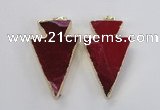 NGP1715 28*50mm - 30*55mm arrowhead agate gemstone pendants
