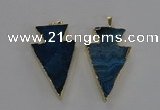 NGP1717 28*50mm - 30*55mm arrowhead agate gemstone pendants