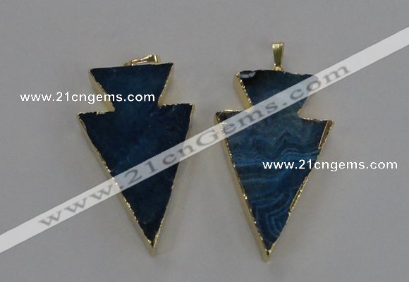 NGP1717 28*50mm - 30*55mm arrowhead agate gemstone pendants