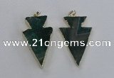 NGP1718 28*50mm - 30*55mm arrowhead agate gemstone pendants