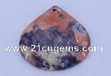NGP172 2pcs 6*44mm flat teardrop brecciated jasper gemstone pendants