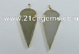 NGP1721 30*65mm arrowhead agate gemstone pendants wholesale