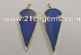 NGP1723 30*65mm arrowhead agate gemstone pendants wholesale