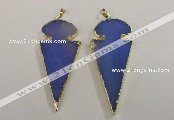 NGP1723 30*65mm arrowhead agate gemstone pendants wholesale