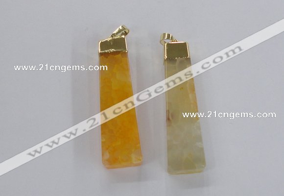 NGP1727 15*55mm trapezoid agate gemstone pendants wholesale