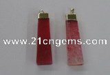 NGP1728 15*55mm trapezoid agate gemstone pendants wholesale