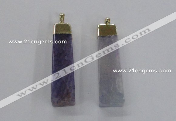 NGP1729 15*55mm trapezoid agate gemstone pendants wholesale