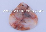 NGP173 2pcs 6*44mm flat teardrop rainbow agate gemstone pendants