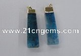 NGP1730 15*55mm trapezoid agate gemstone pendants wholesale