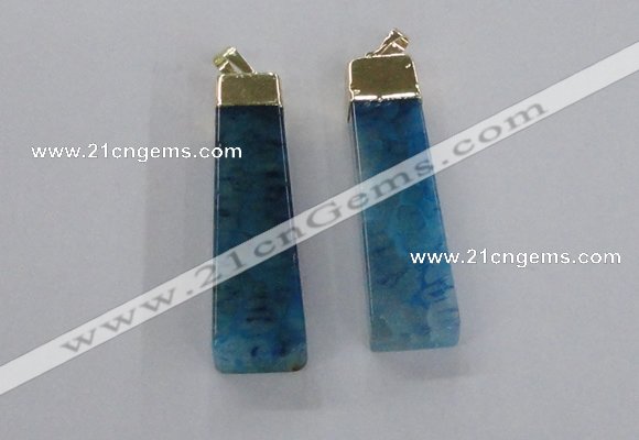 NGP1730 15*55mm trapezoid agate gemstone pendants wholesale