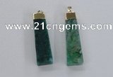 NGP1731 15*55mm trapezoid agate gemstone pendants wholesale