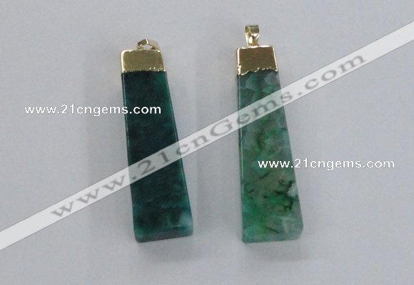 NGP1731 15*55mm trapezoid agate gemstone pendants wholesale