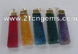 NGP1732 15*55mm trapezoid agate gemstone pendants wholesale