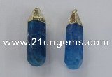 NGP1737 17*60mm faceted nuggets agate gemstone pendants wholesale