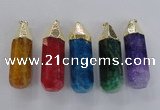 NGP1739 17*60mm faceted nuggets agate gemstone pendants wholesale