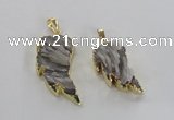 NGP1742 15*30mm - 20*40mm carved leaf druzy agate pendants