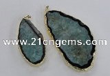 NGP1756 35*60mm - 50*80mm freeform druzy agate gemstone pendants